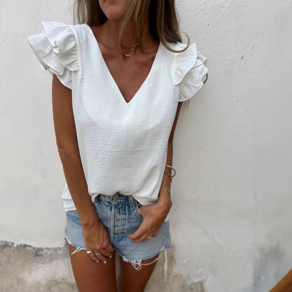 Dame Voile Bluse med Ræklidelse Stilla