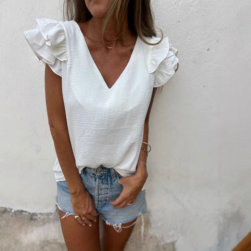 Dame Voile Bluse med Ræklidelse Stilla