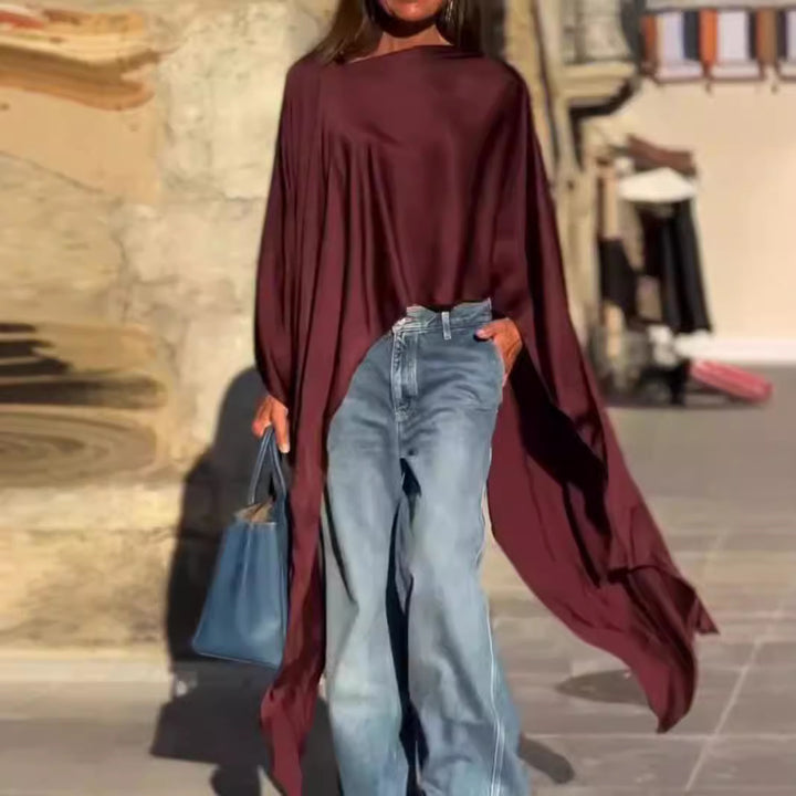 Dame mode oversized skjorte i let batiklook Stilla