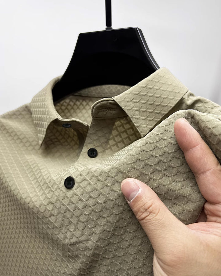 Herrer struktureret Performance Button-Up-Skjorte Stilla