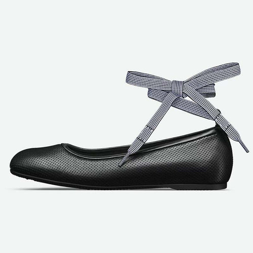 Femme Elegante Snøre Ballerina Flade Stilla