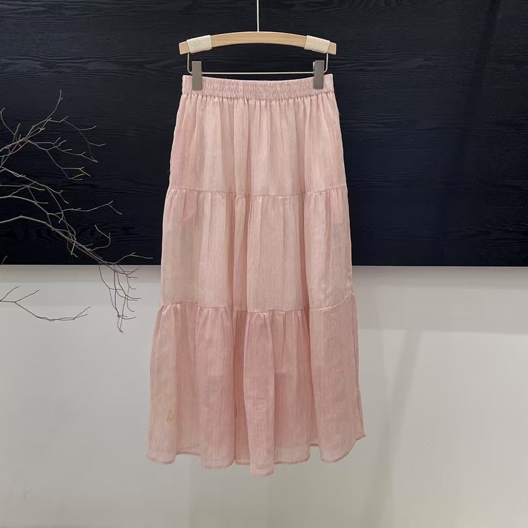 Dame lagdelt Midi-nederdel med elastisk linning Stilla