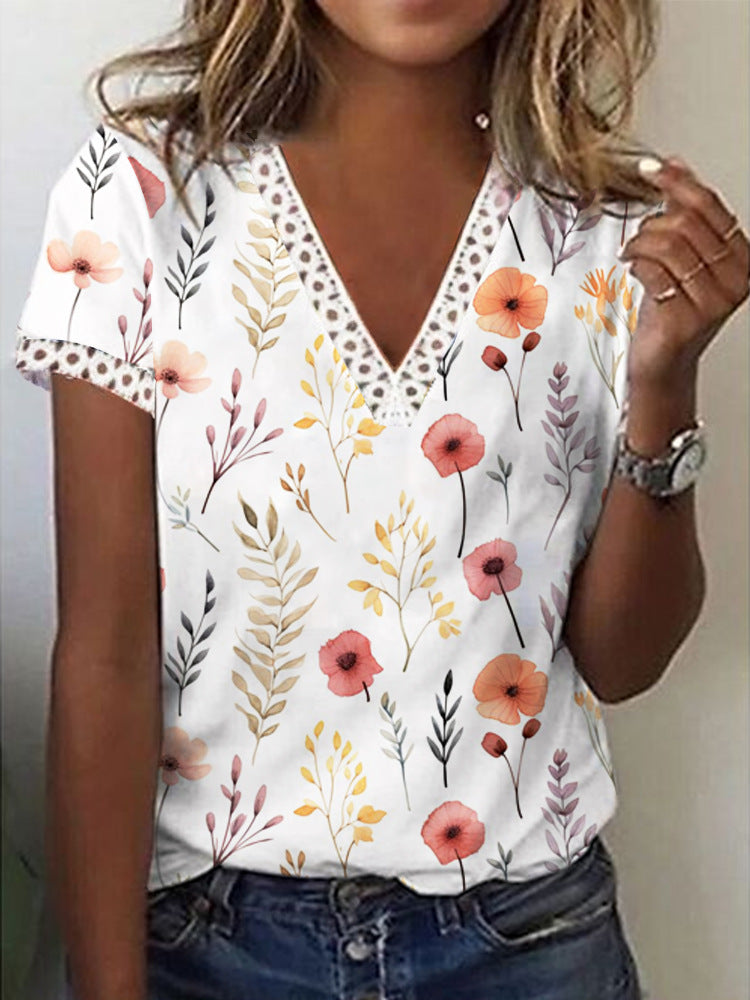 Dame Glitrende V-Pullover Bluse Skovae