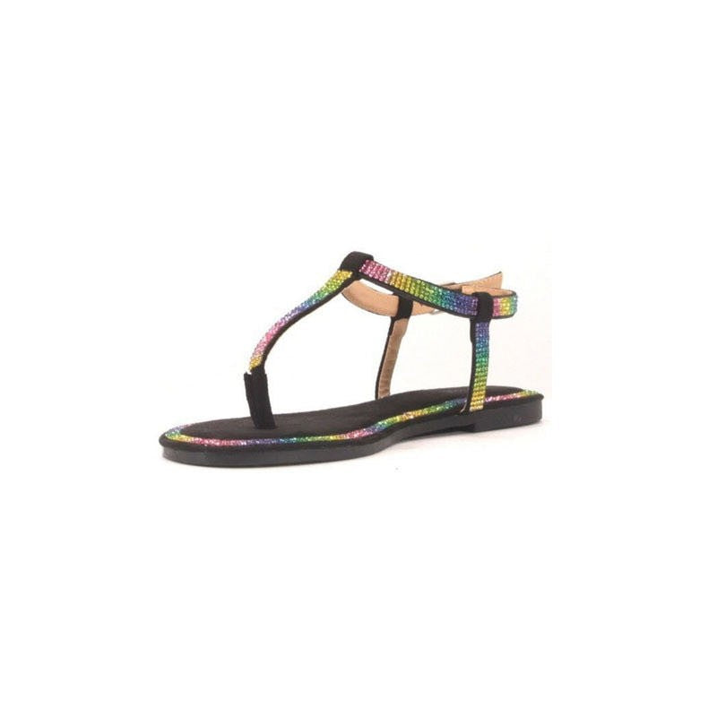 Dame mode tæer separator sandaler med glitrende strass dekorationer og transparente remme Stilla