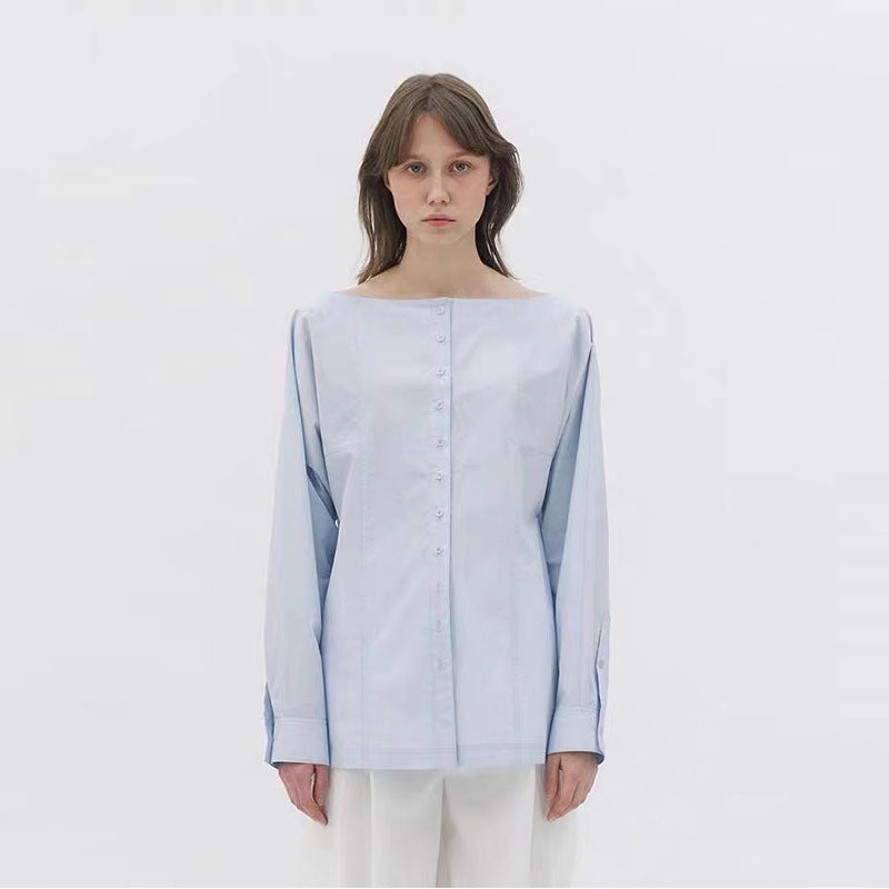 Kvinders klassiske skjortebluse med moderne detaljer Stilla