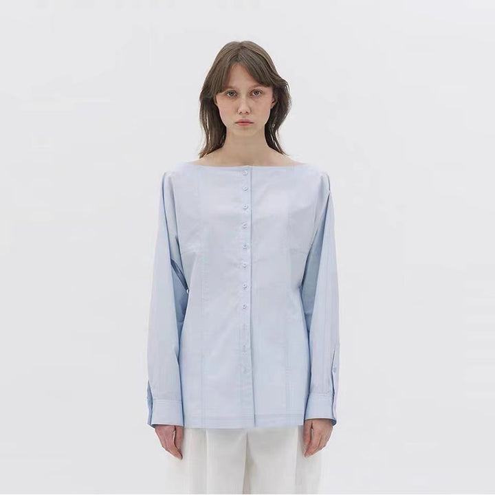 Kvinders klassiske skjortebluse med moderne detaljer Stilla