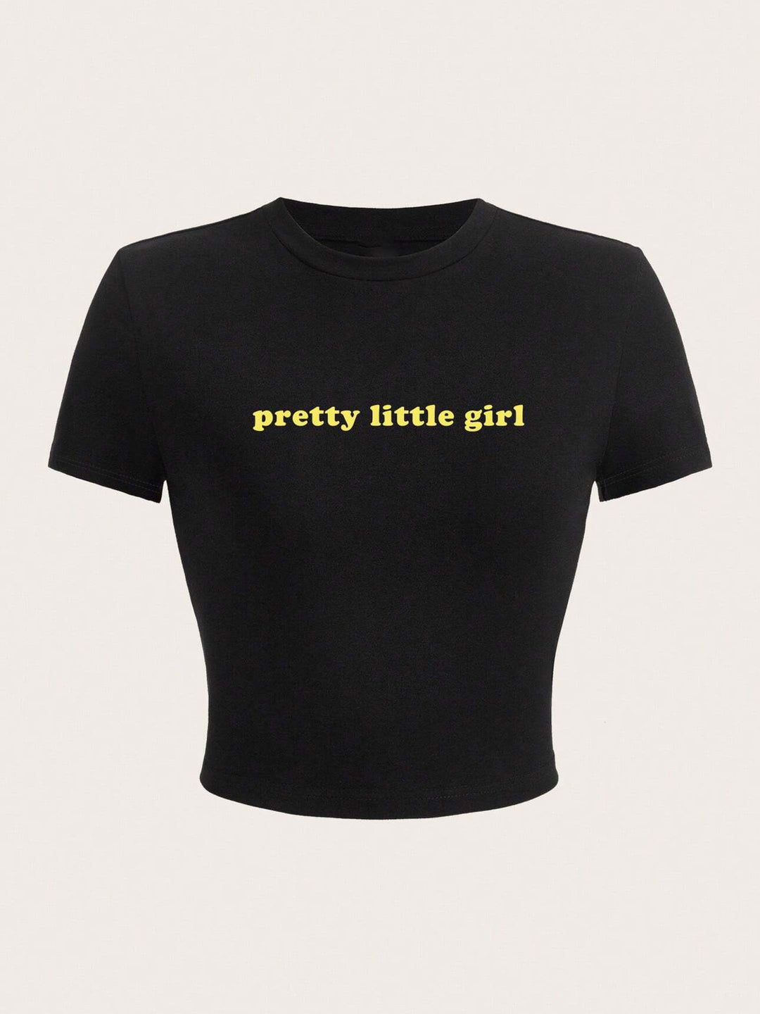 Dame Crop-T-shirt med inspirerende tryk og tætsiddende pasform Skovae