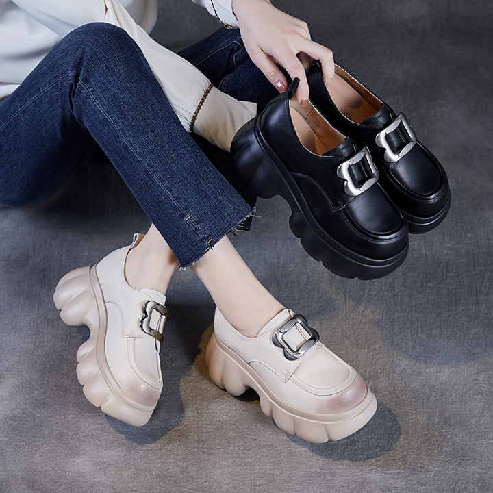 Dame Chic Platform Slip-On Sneakers med dekorativt spænde-detalje Stilla