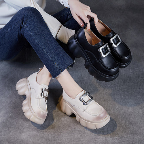 Dame Chic Platform Slip-On Sneakers med dekorativt spænde-detalje Stilla