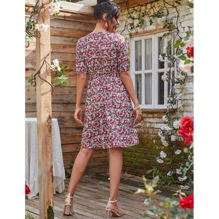 Femme Kortærmet Floral Slyngekjole Stilla
