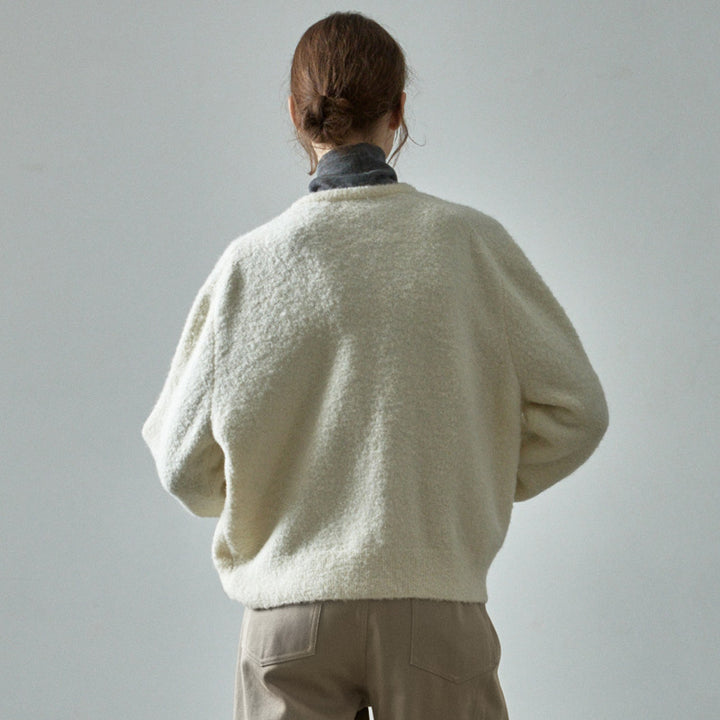 Dame blød cardigan med knapliste Stilla