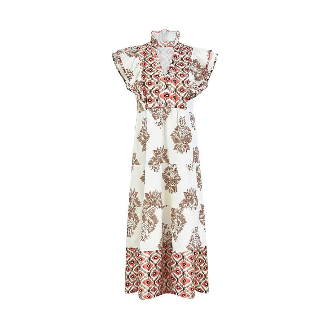 Dame vintage-inspireret floral Midi-kjole Stilla