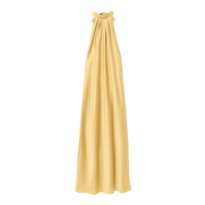 Femme Halter Neck Satin Maxi Kjole Stilla