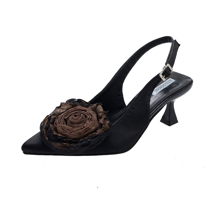 Dame Slingback-pumper med florale applikationsdetaljer Stilla