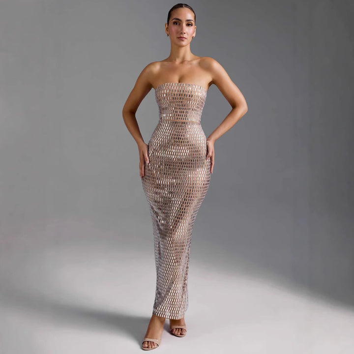 Dame Bodycon aftenkjole i netdesign Stilla