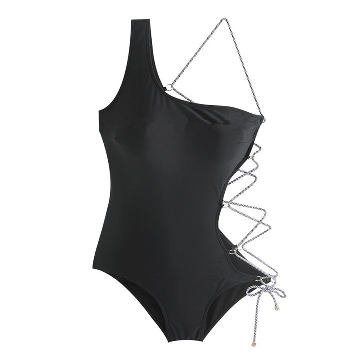 Dame Ét ensartet badedragt med asymmetrisk snit og fashionable cut-out detaljer Stilla