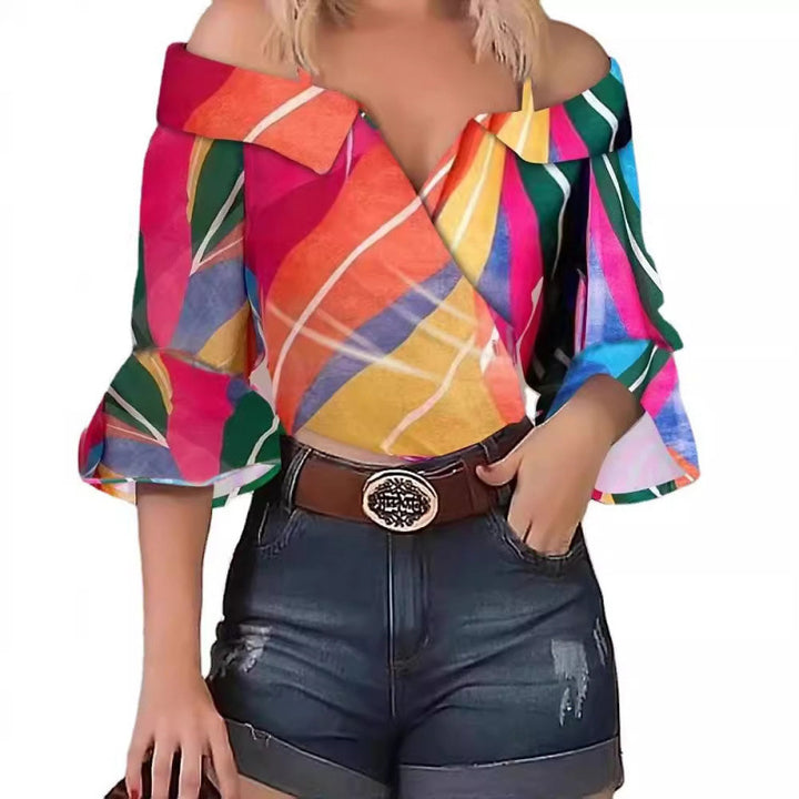 Femme Off-Shoulder Vinklebluse med udstikkende ærmer Stilla