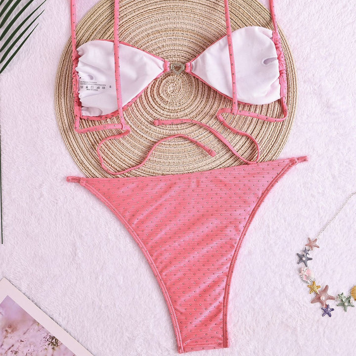 Dame triangel-bikini med funklende detaljer Skovae