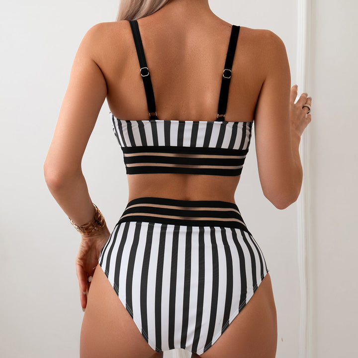 Dame bikini-sæt med høj talje og sporty crop-top Stilla