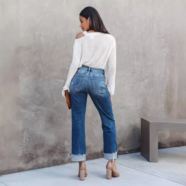 Dame brede jeans i vintage look Stilla