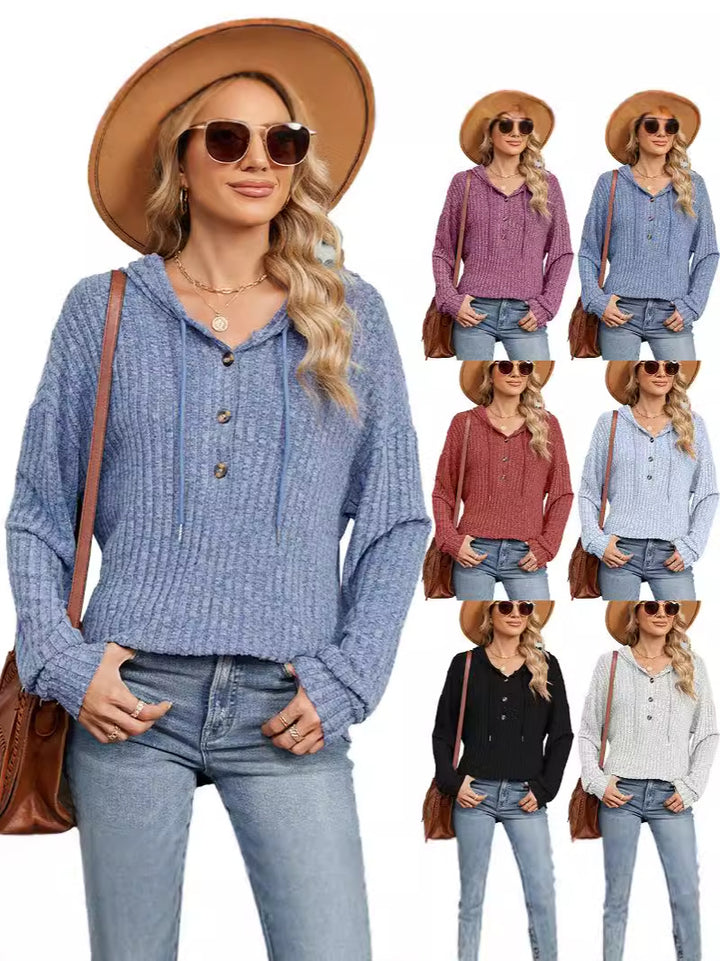 Femme Hætte-Ribstrikpullover Stilla