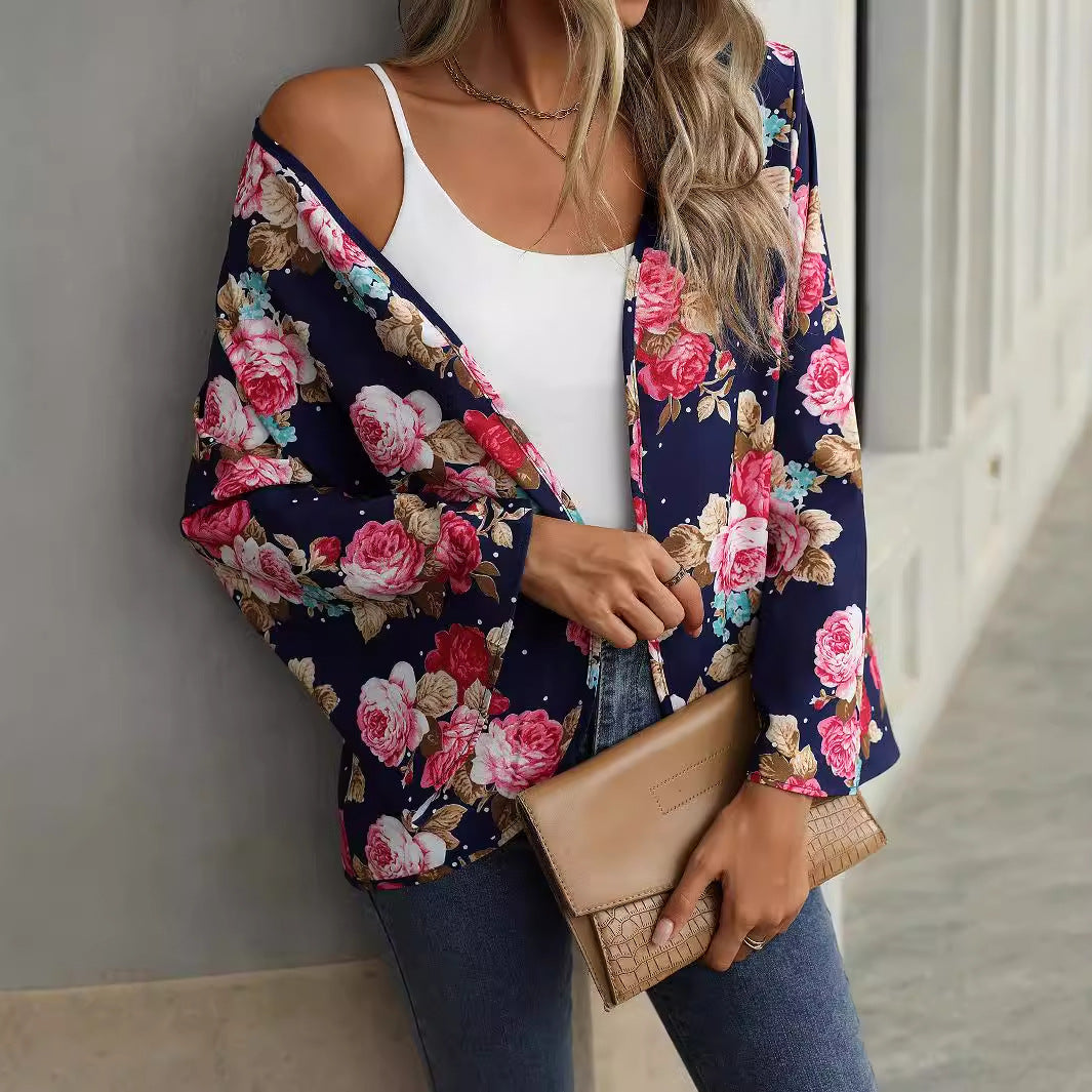 Damer Blomsterdesign Kimono-jakke med vidt udstyrede ærmer Stilla