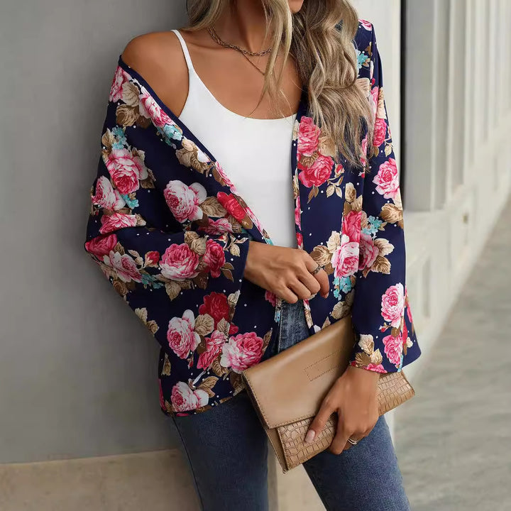 Damer Blomsterdesign Kimono-jakke med vidt udstyrede ærmer Stilla