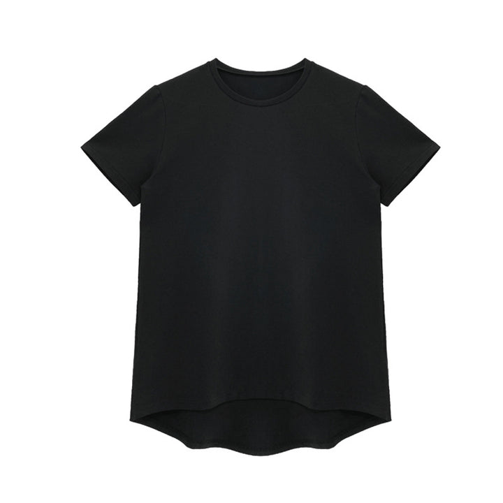 Dame afslappet T-shirt med asymmetrisk bund og åndbart materiale Stilla
