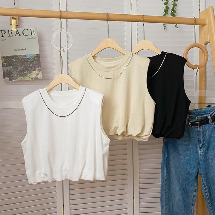 Femme Velplejet Ærmeløs Cropped-Top med Elegant Rynkning ved Taljen Stilla