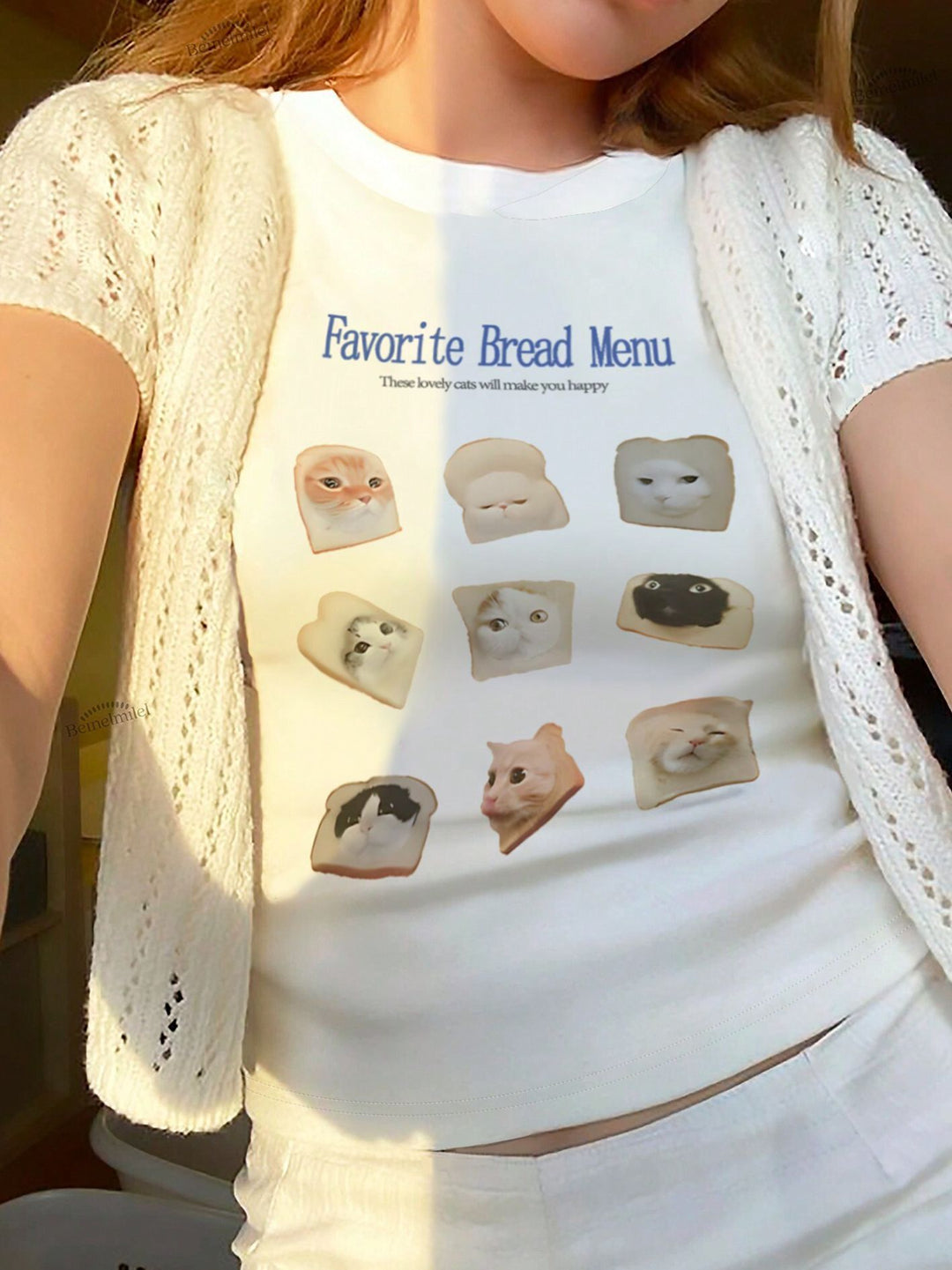 Dame Crop-T-shirt med iøjnefaldende grafisk design og frækt statementtryk Skovae