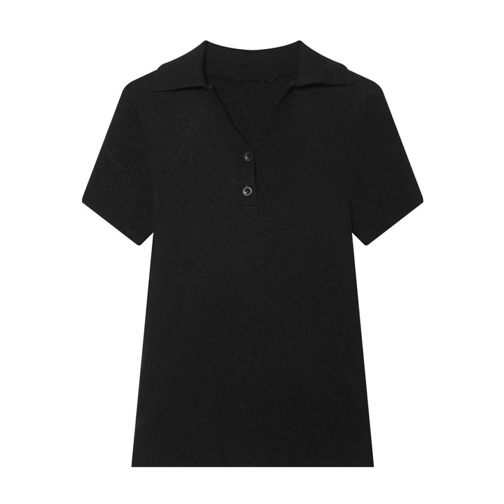 Dame kortærmet polo t-shirt lavet af blødt strikstof Skovae