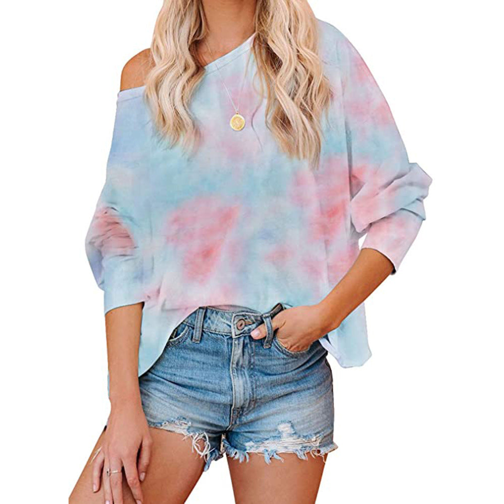 Dame Lækkert Oversized Sweatshirt med moderne Tie-Dye Design Stilla
