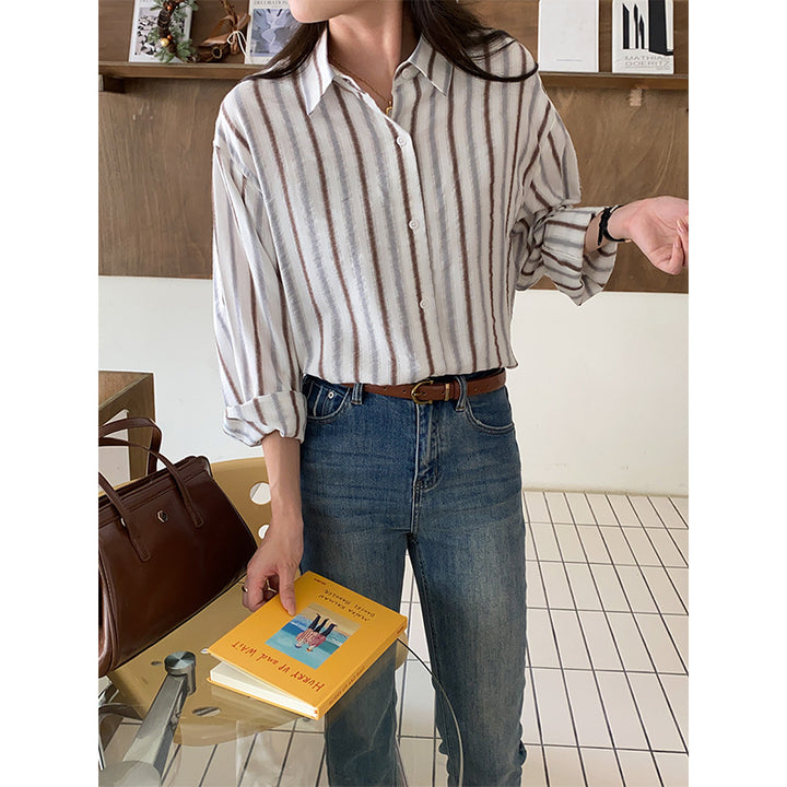 Damer casual stribet bluse Stilla