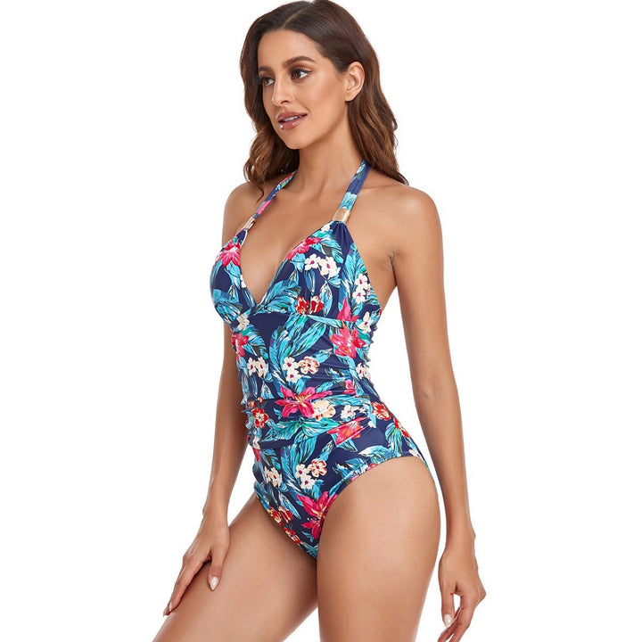 Femme Plunge Neck Leopardmønster Én-delt Badedragt Stilla
