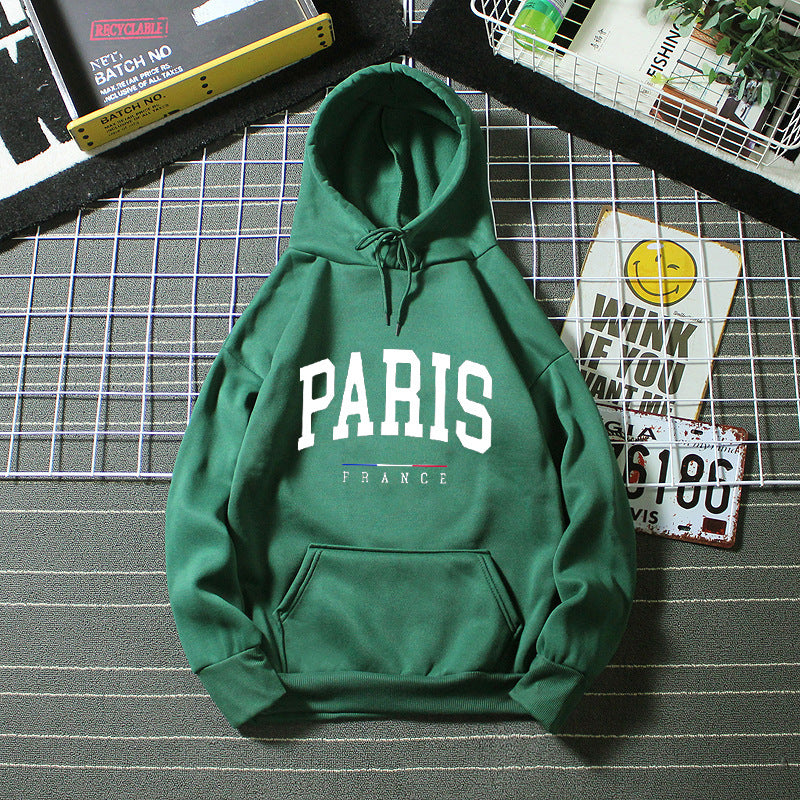 Dame hoodie med stort Paris print Skovae