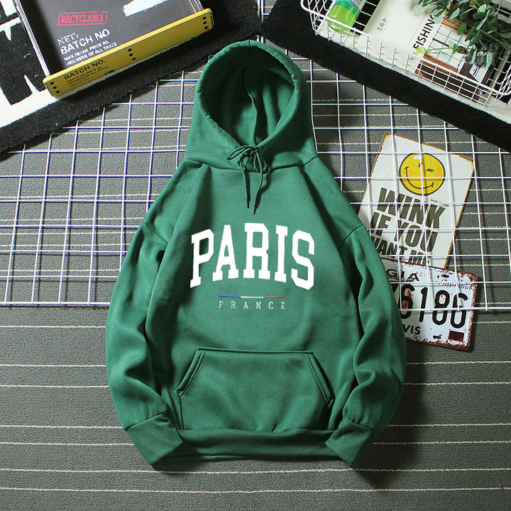 Dame hoodie med stort Paris print Skovae