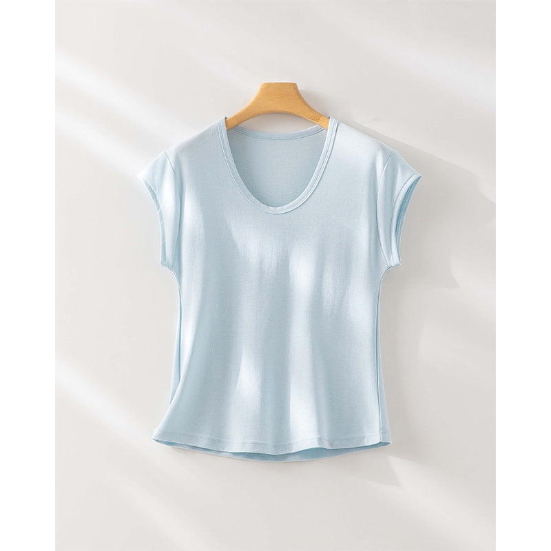 Femme Cap Sleeve Modal Blandingsmateriale Top Stilla