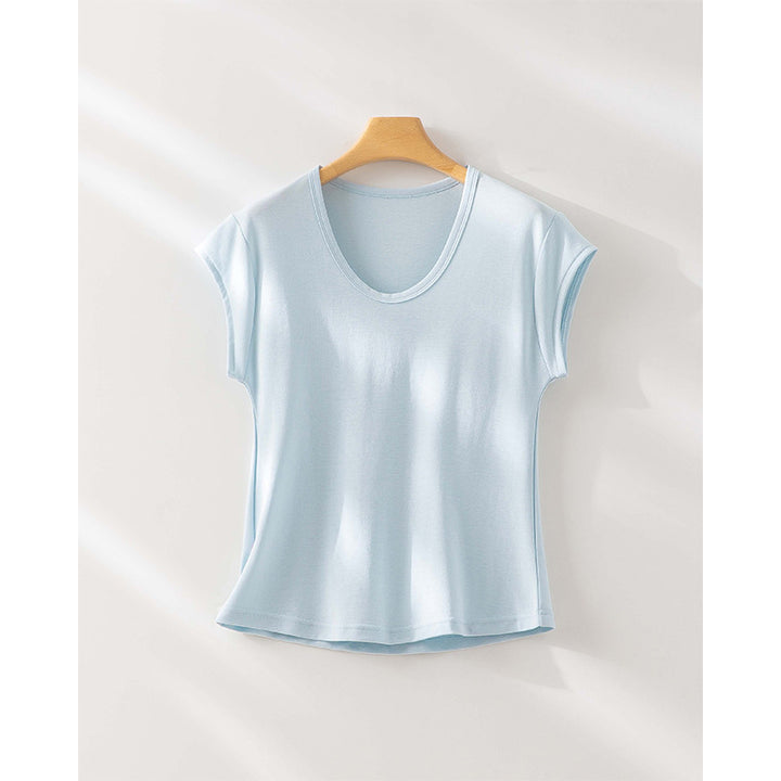 Femme Cap Sleeve Modal Blandingsmateriale Top Stilla