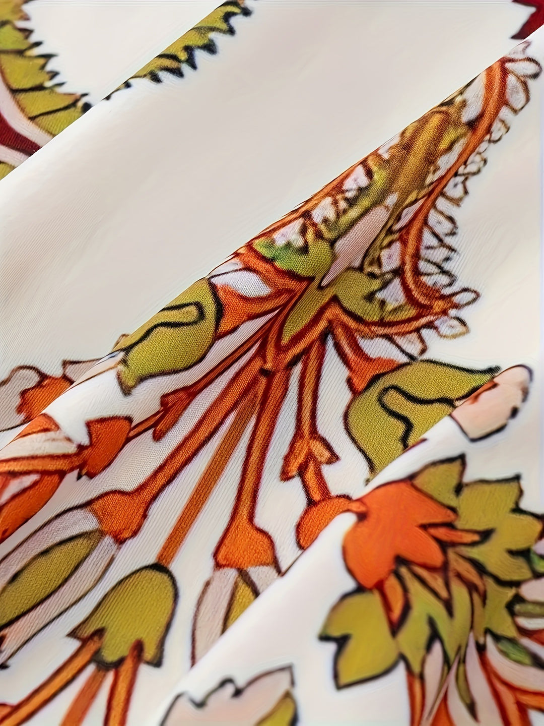 Dame Maxikjole med elegant paisley-design og dyb V-udskæring Stilla
