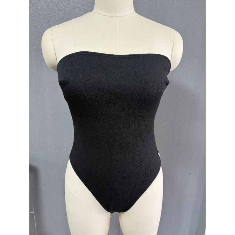 Dame Én-delt Badedragt med bandeau-snit og figursyet design Skovae