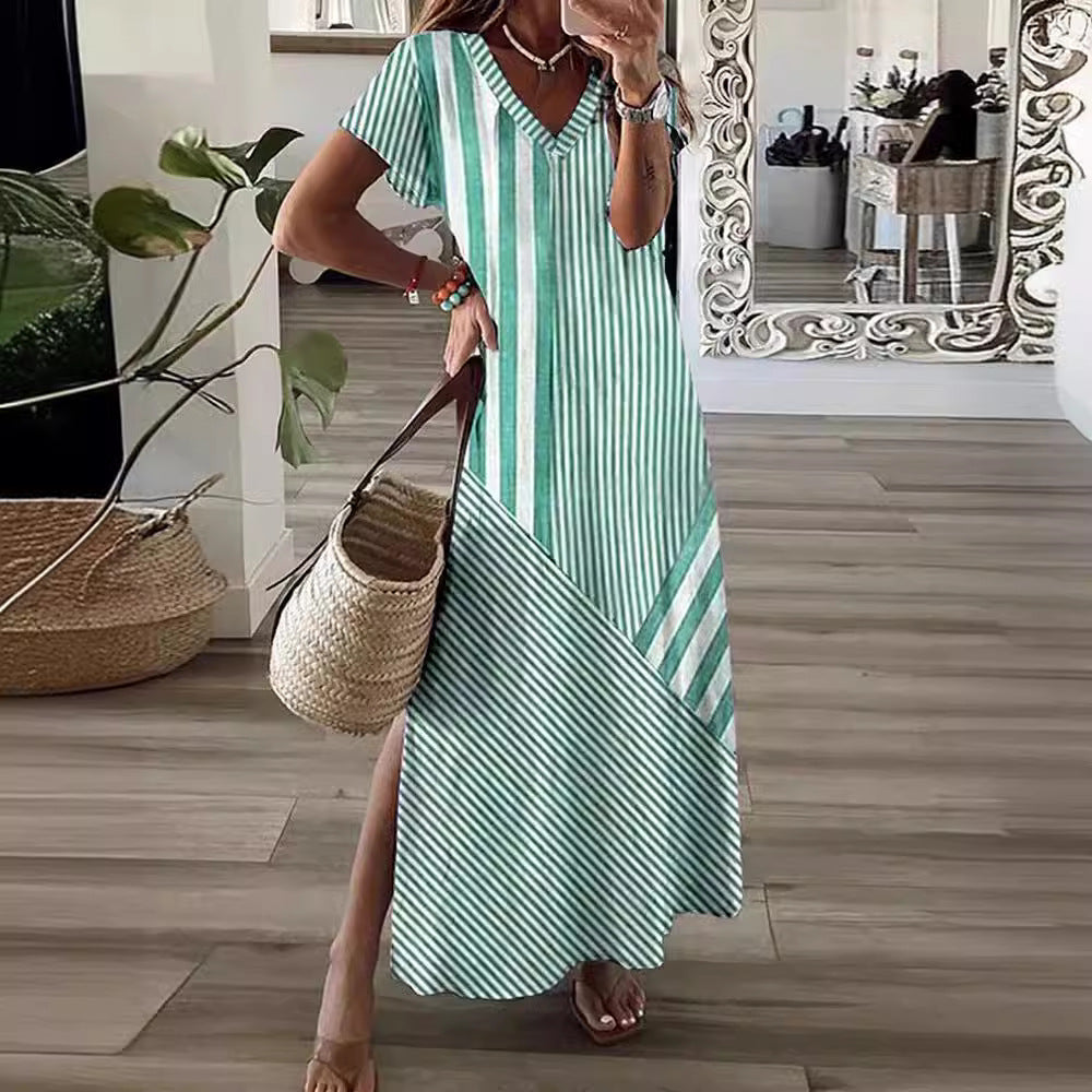 Dame stribet Maxi-kjole Stilla