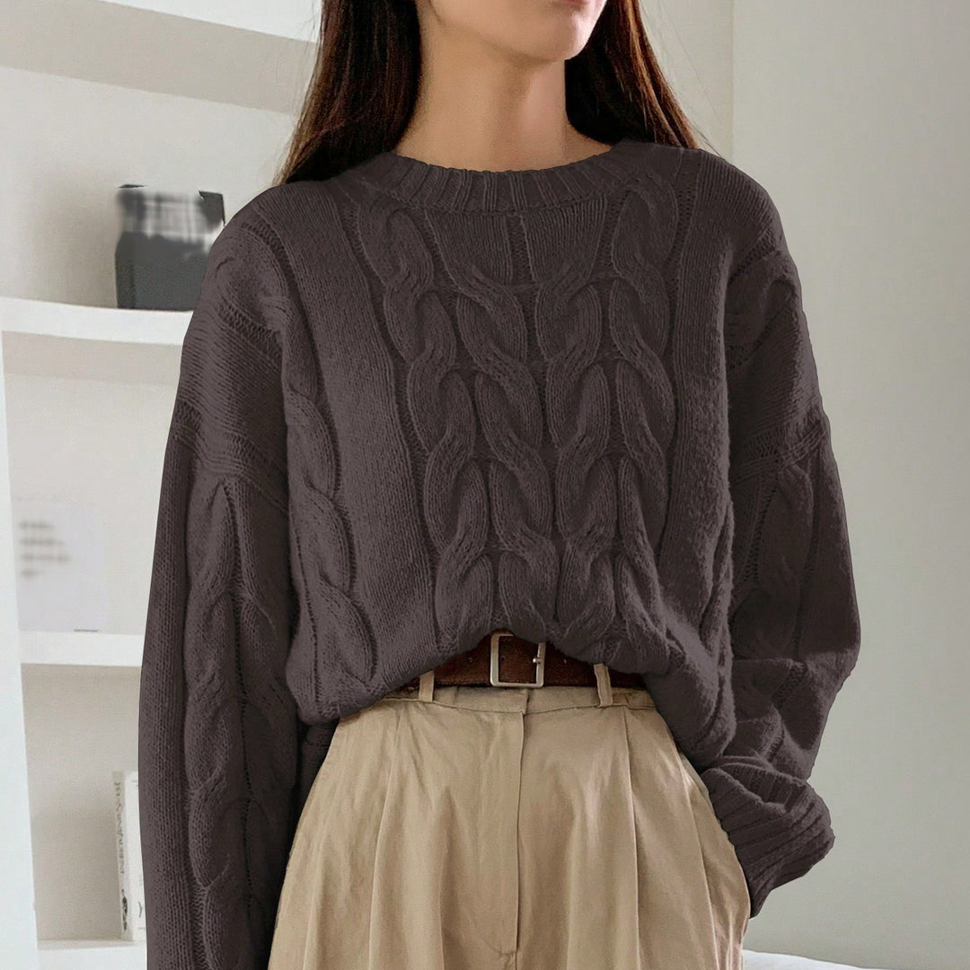 Femme Chunky Kabelstrikpullover Stilla