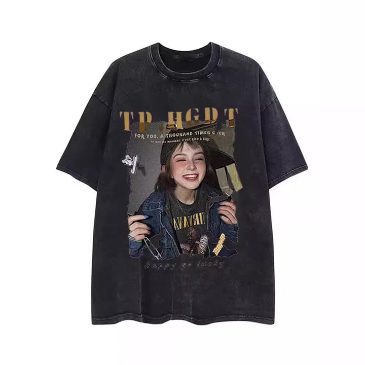 Dame Oversize T-Shirt med unikt grafiktryk Stilla