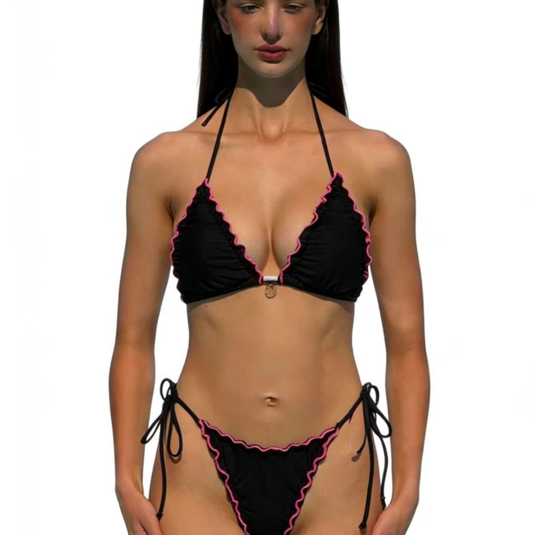 Dame triangel-bikini med legesyge flæser Skovae