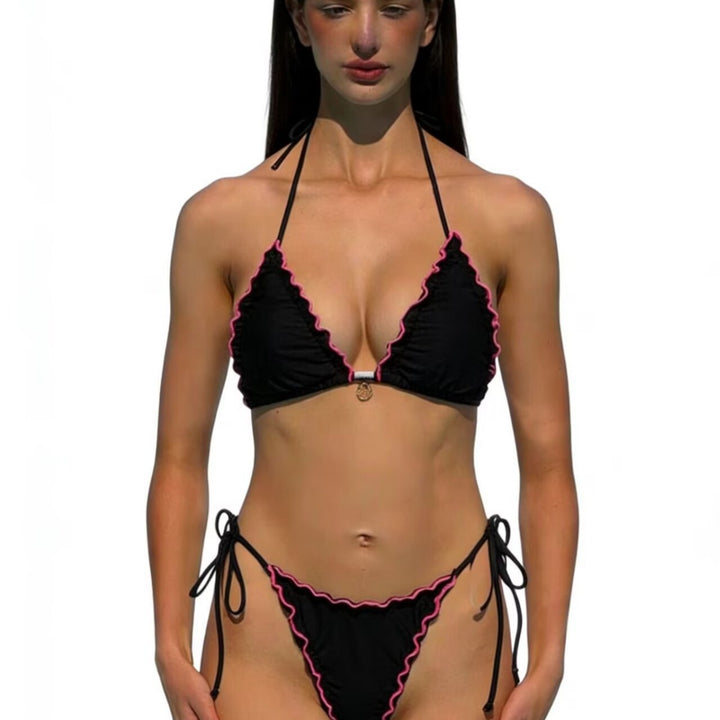 Dame triangel-bikini med legesyge flæser Skovae