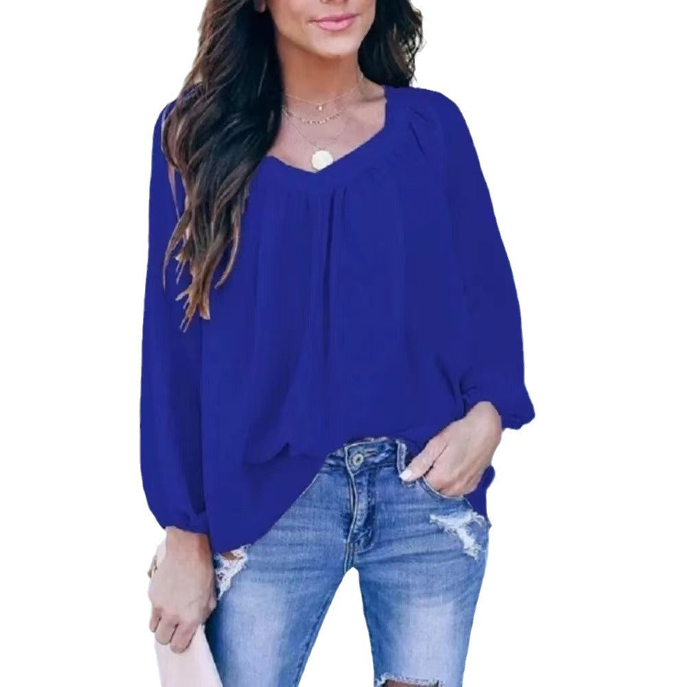 Dame afslappet bluse med afslappet snit og asymmetrisk kant Stilla