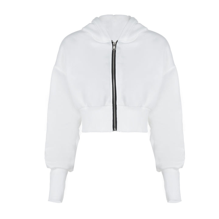 Dame Crop Hoodie med moderne lynlås og afslappet snit Stilla