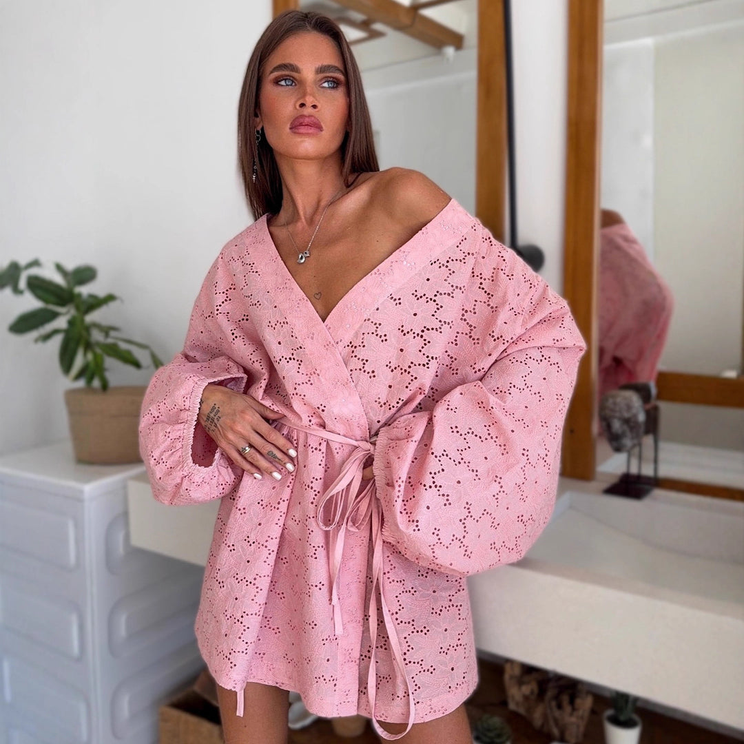 Damer Stilfuld Kimono med Taljebælte Stilla