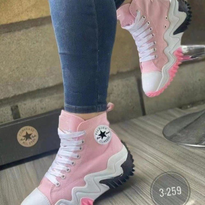 Dame Sporty High-Top Sneakers med unikt bølgeprofil og åndbar konstruktion Stilla