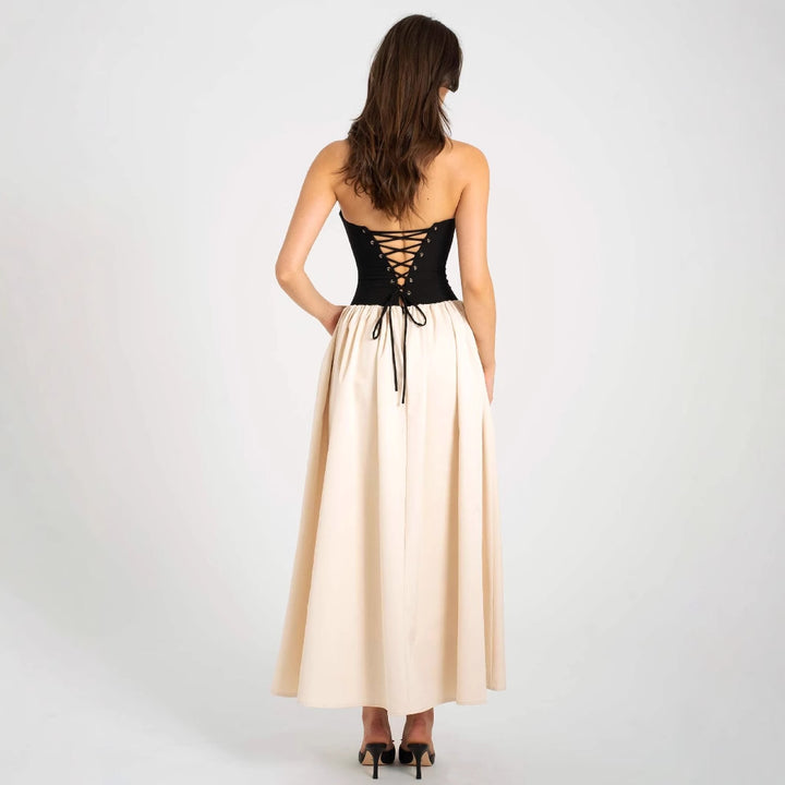 Dame Elegant Maxikjole med hjerteformet udsnit og glat skirt Stilla